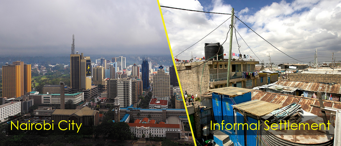 An image of Nairobi City and informal settlements